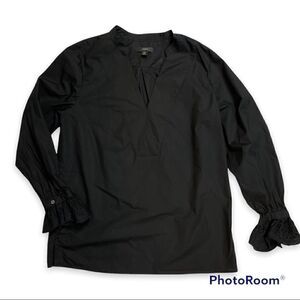 J. Crew Eyelet Cuff Top in Black, size XS- VGUC